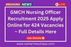 Chandigarh GMCH Nursing Officer Recruitment